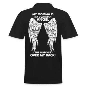 My Momma is My Guardian Angel - Men's Polo Shirt - black - Back - Kai (181cm)