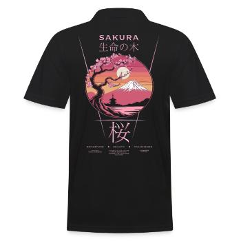 Sakura - Japon - Polo Homme - noir - Dos - Kai (181cm)