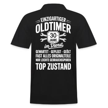 30. Dienstjubiläum - Arbeitskollege - Männer Poloshirt - Schwarz - Hinten - Kai (181cm)