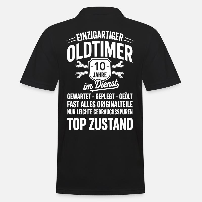 bester Mitarbeiter - Oldtimer Mechaniker - Männer Poloshirt - Schwarz