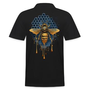 Bee golden honey - beekeeper - Men's Polo Shirt - black - Back - Kai (181cm)