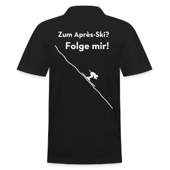To the après-ski follow me funny ski saying - Men's Polo Shirt - black - Back - Kai (181cm)
