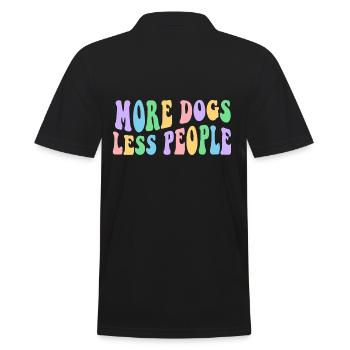 More Dogs Less People - Groovy Retro Design - Männer Poloshirt - Schwarz - Hinten - Kai (181cm)