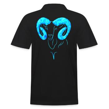 Widder - Männer Poloshirt - Schwarz - Hinten - Kai (181cm)