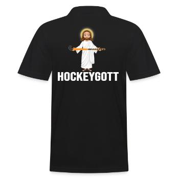 hockey hockeystick fieldhockey field hockeygott - Men's Polo Shirt - black - Back - Kai (181cm)