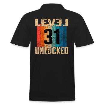 Birthday Happy Birthday Level Unlocked 31 years - Men's Polo Shirt - black - Back - Kai (181cm)