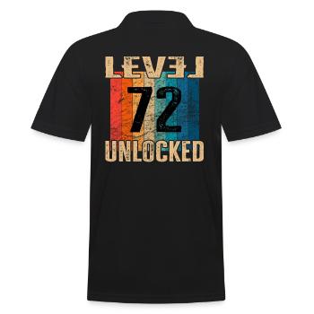 Birthday Happy Birthday Level Unlocked 72 years - Men's Polo Shirt - black - Back - Kai (181cm)