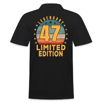Birthday Legendary 47 Years Limited Edition - Men's Polo Shirt - black - Back - Kai (181cm)