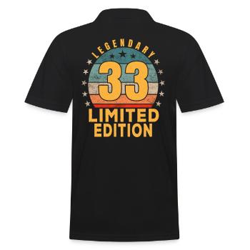 Geburtstag Legendary 33 Jahre Limited Edition - Männer Poloshirt - Schwarz - Hinten - Kai (181cm)