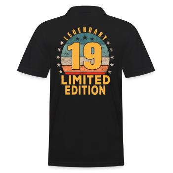 Birthday Legendary 19 Years Limited Edition - Men's Polo Shirt - black - Back - Kai (181cm)