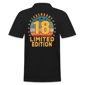 Geburtstag Legendary 18 Jahre Limited Edition - Männer Poloshirt - Schwarz - Hinten - Kai (181cm)