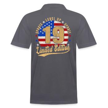 Mise à jour Level Up 19 Years Limited Edition USA - Polo Homme - charbon - Dos - Nico (186cm)
