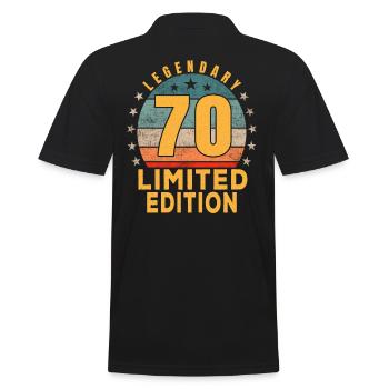 Birthday Legendary 70 Years Limited Edition - Men's Polo Shirt - black - Back - Kai (181cm)