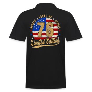 Update Level Up 76 Years Limited Edition USA - Men's Polo Shirt - black - Back - Kai (181cm)