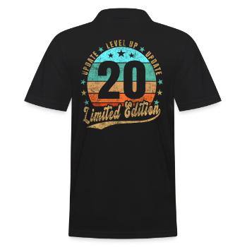 Mise à jour Level Up 20 Ans Édition Limitée Rétro - Polo Homme - noir - Dos - Kai (181cm)