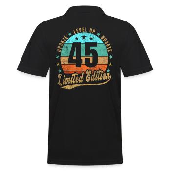 Mise à jour Level Up 45 Ans Édition Limitée Rétro - Polo Homme - noir - Dos - Kai (181cm)