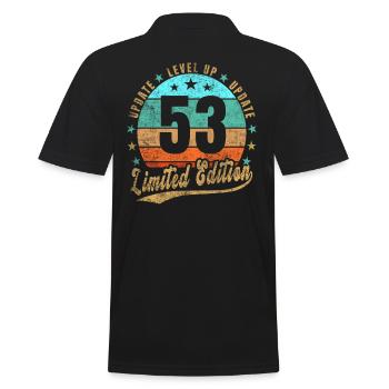 Update Level Up 53 Years Limited Edition Retro - Men's Polo Shirt - black - Back - Kai (181cm)