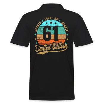 Update Level Up 61 Years Limited Edition Retro - Men's Polo Shirt - black - Back - Kai (181cm)