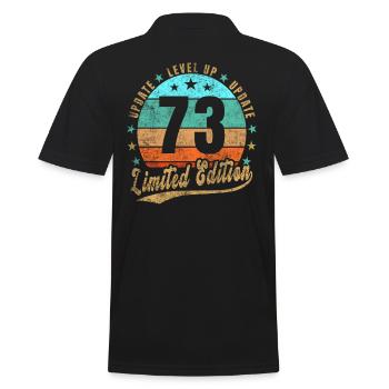 Update Level Up 73 Jahre Limited Edition Retro - Männer Poloshirt - Schwarz - Hinten - Kai (181cm)