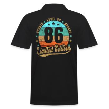 Update Level Up 86 Years Limited Edition Retro - Men's Polo Shirt - black - Back - Kai (181cm)
