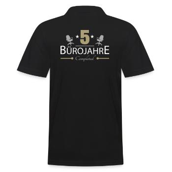5 Jahre Jubiläum Büro - Männer Poloshirt - Schwarz - Hinten - Kai (181cm)