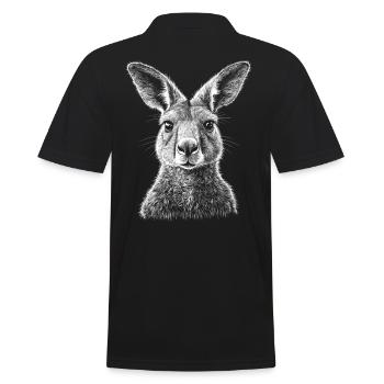 Portrait de kangourou Australie Animaux kangourou - Polo Homme - noir - Dos - Kai (181cm)