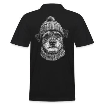 Border Terrier Bobble Hat Chien Chien - Polo Homme - noir - Dos - Kai (181cm)
