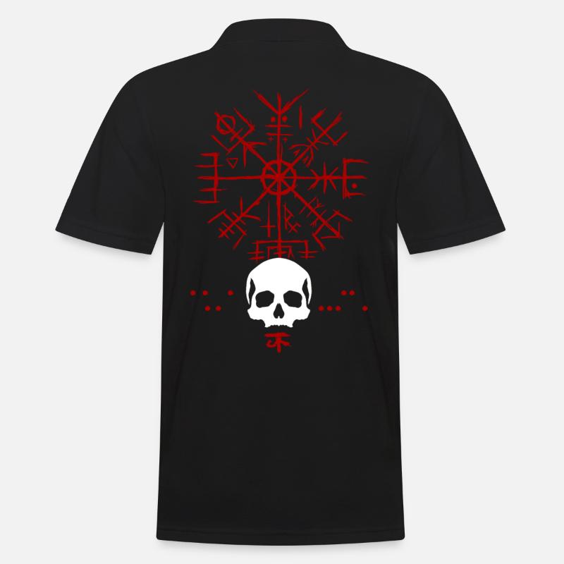 Wikinger Schädel - Männer Poloshirt - Schwarz
