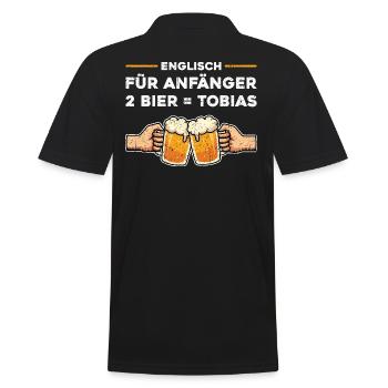 Englisch Fuer Anfaenger 2 Bier Tobias - Männer Poloshirt - Schwarz - Hinten - Kai (181cm)