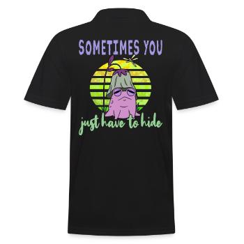 Depressionen Depression Frosch - Männer Poloshirt - Schwarz - Hinten - Kai (181cm)