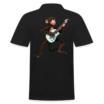 Monkey guitarist - Men's Polo Shirt - black - Back - Kai (181cm)