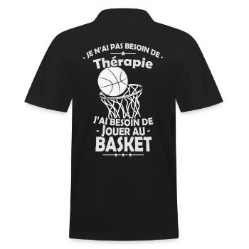 T-shirt Basket Thérapie - Polo Homme - noir - Dos - Kai (181cm)