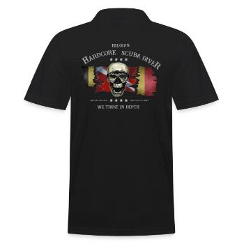 Taucher Belgian Extrem Diver - Männer Poloshirt - Schwarz - Hinten - Kai (181cm)