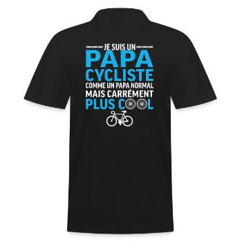 Papa cycliste père vélo - Polo Homme - noir - Dos - Kai (181cm)