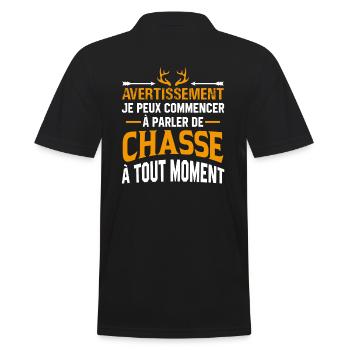 Parler de chasse à tout moment cadeau chasseur - Polo Homme - noir - Dos - Kai (181cm)