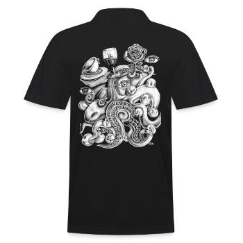 my octopus garden - Männer Poloshirt - Schwarz - Hinten - Kai (181cm)