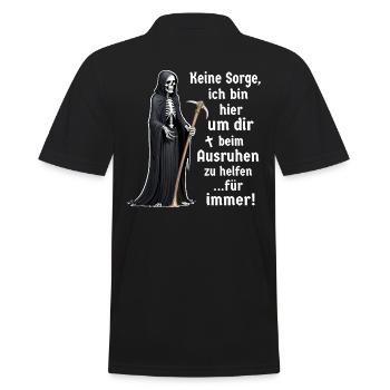 Sensenmann Tod schwarzer Humor lustige Sprüche - Männer Poloshirt - Schwarz - Hinten - Kai (181cm)