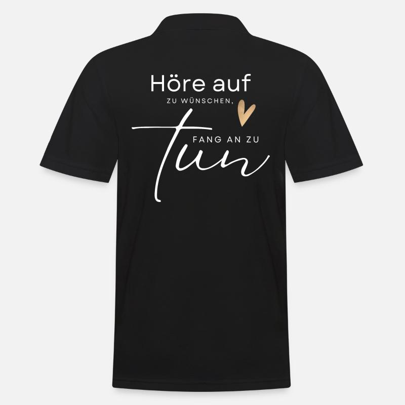 POSITIVE EINSTELLUNG MINDSET Motivation - Männer Poloshirt - Schwarz