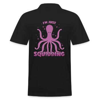 Octopus pun Kalmar spell Kraken pun - Men's Polo Shirt - black - Back - Kai (181cm)