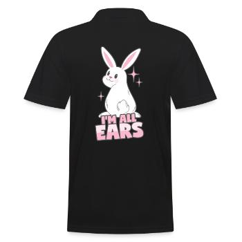 Rabbit: I'm all ears - Men's Polo Shirt - black - Back - Kai (181cm)