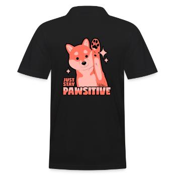 Optimistic dog: Pawsitive - Men's Polo Shirt - black - Back - Kai (181cm)