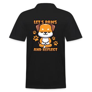 Dog: Pause & Reflect - Meditation - Men's Polo Shirt - black - Back - Kai (181cm)