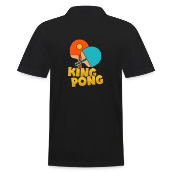 König des Ping Pong für Tischtennis-Spieler - Männer Poloshirt - Schwarz - Hinten - Kai (181cm)