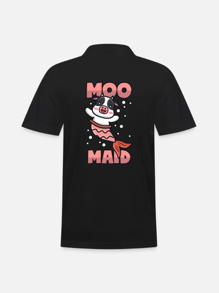 Vache + Sirène = Moomaid - Polo Homme - noir