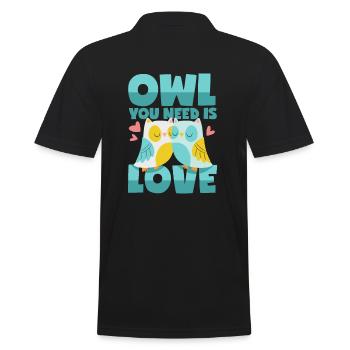 Amour des hiboux - Polo Homme - noir - Dos - Kai (181cm)