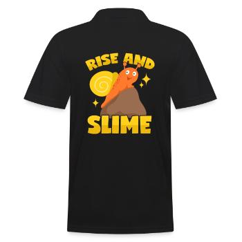 Snail "Rise And Slime" - Men's Polo Shirt - black - Back - Kai (181cm)