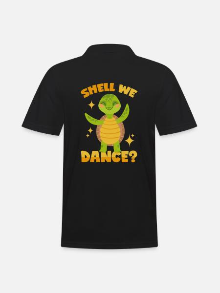 Dancing turtle - Men's Polo Shirt - black