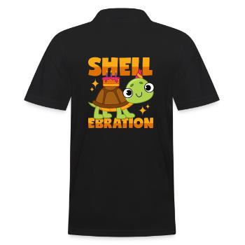 Tortue de fête: « Shellebration » - Polo Homme - noir - Dos - Kai (181cm)