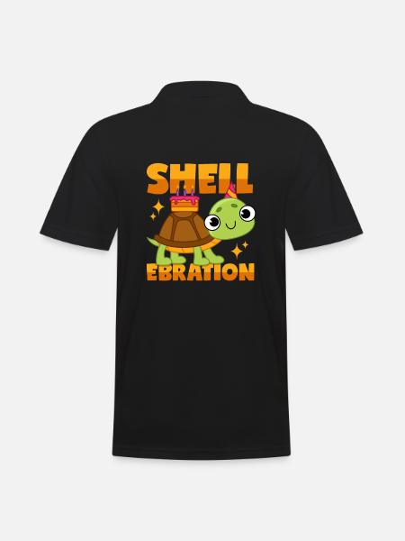 Party turtle: "Shellebration" - Men's Polo Shirt - black
