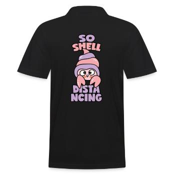 Hermit Crab - Social Distancing - Men's Polo Shirt - black - Back - Kai (181cm)